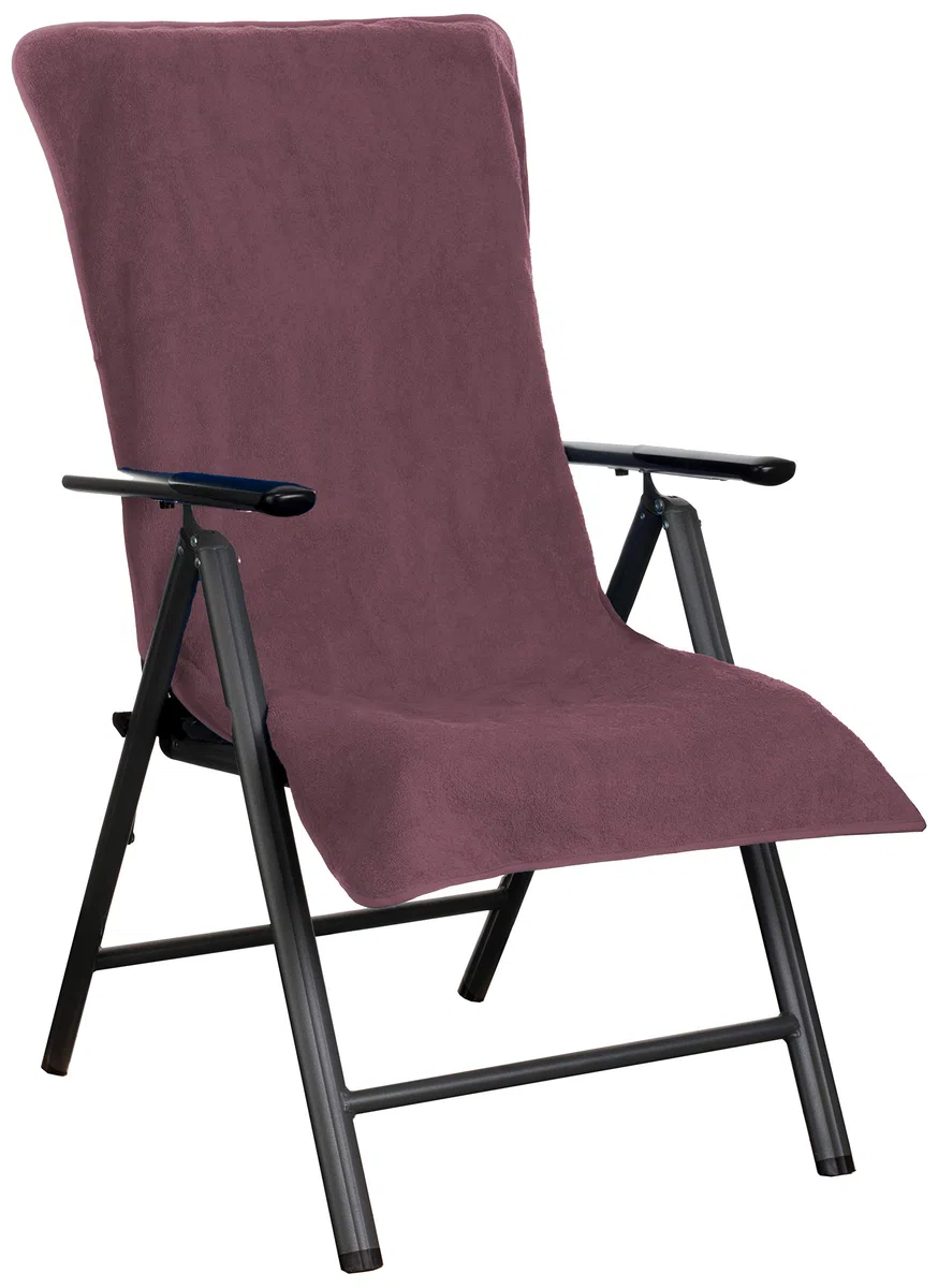 Brandsseller Housse en Éponge pour Chaise de Jardin 65x130 cm – Coussin de Siège d'Extérieur en Coton 100% – Serviette XL Confortable, Antidérapante, Lavable, Certifiée Oeko-Tex – Mûre