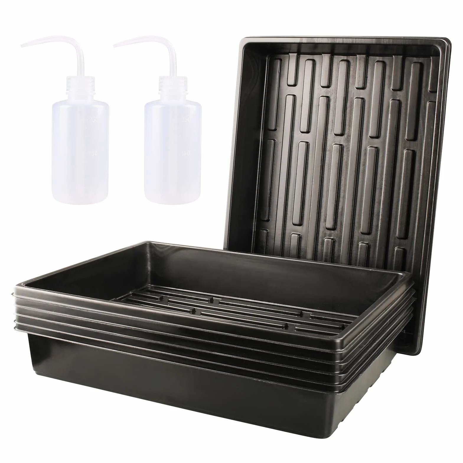 Plateaux de Semis pour Semis Plateaux de Jardin sans Trous Lot de 6 rectangulaires de semences de Plantes pour Pots