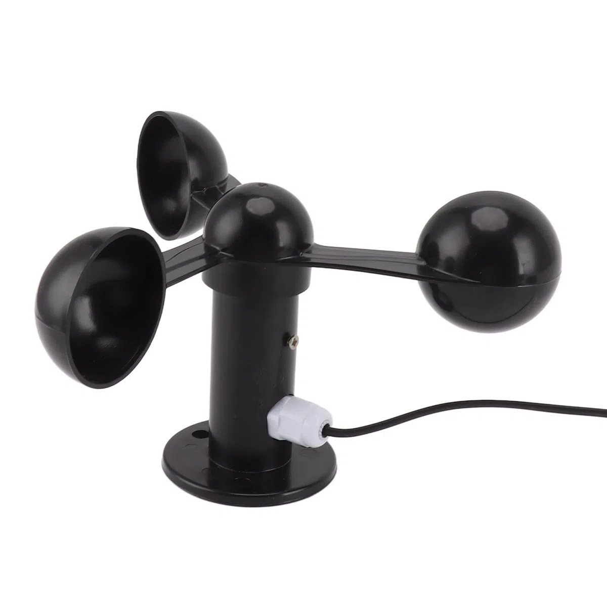 Capteur de Vent Trans, Capteur Anémomètre Tasse de Vitesse du Vent avec Câble étanche de 8M, Détecteur de Vitesse du Vent à 3 Tasses pour Station Météo, Détecteur de Mesure du Vent