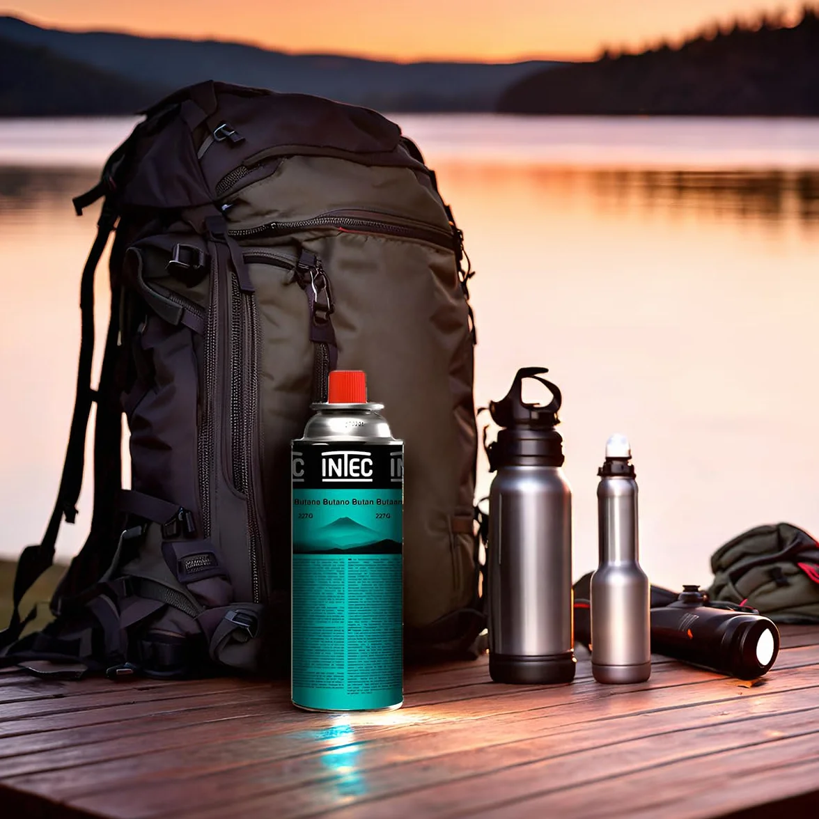 INTEC - Pack 8 Cartouches Gaz Butane 250g UN2037 | Bouteilles Sécurisées sans Fuite pour Réchaud de Camping Plancha Chalumeau Cuisine et Désherbeur Thermique Polyvalent