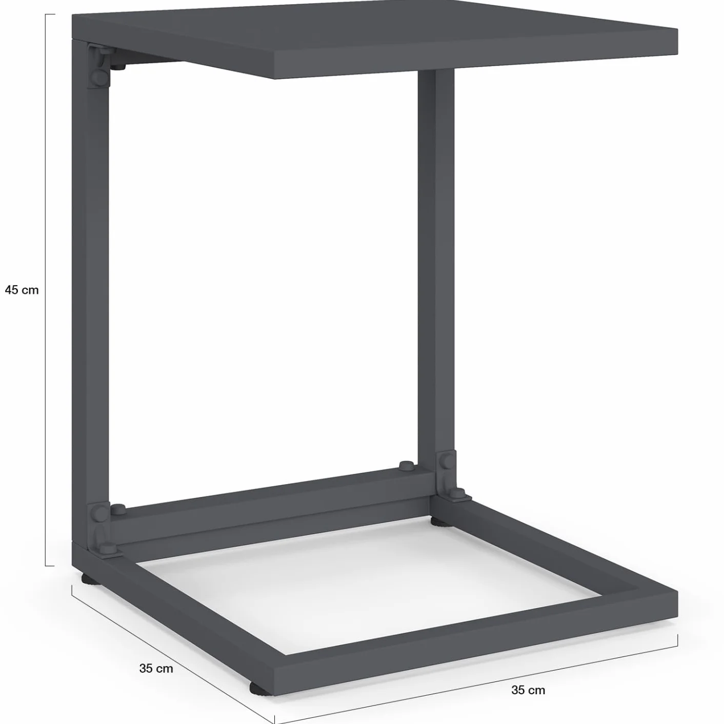 IDMarket - Lot de 2 Tables d'appoint de Jardin pour transat et Bain de Soleil Palma Gris Anthracite