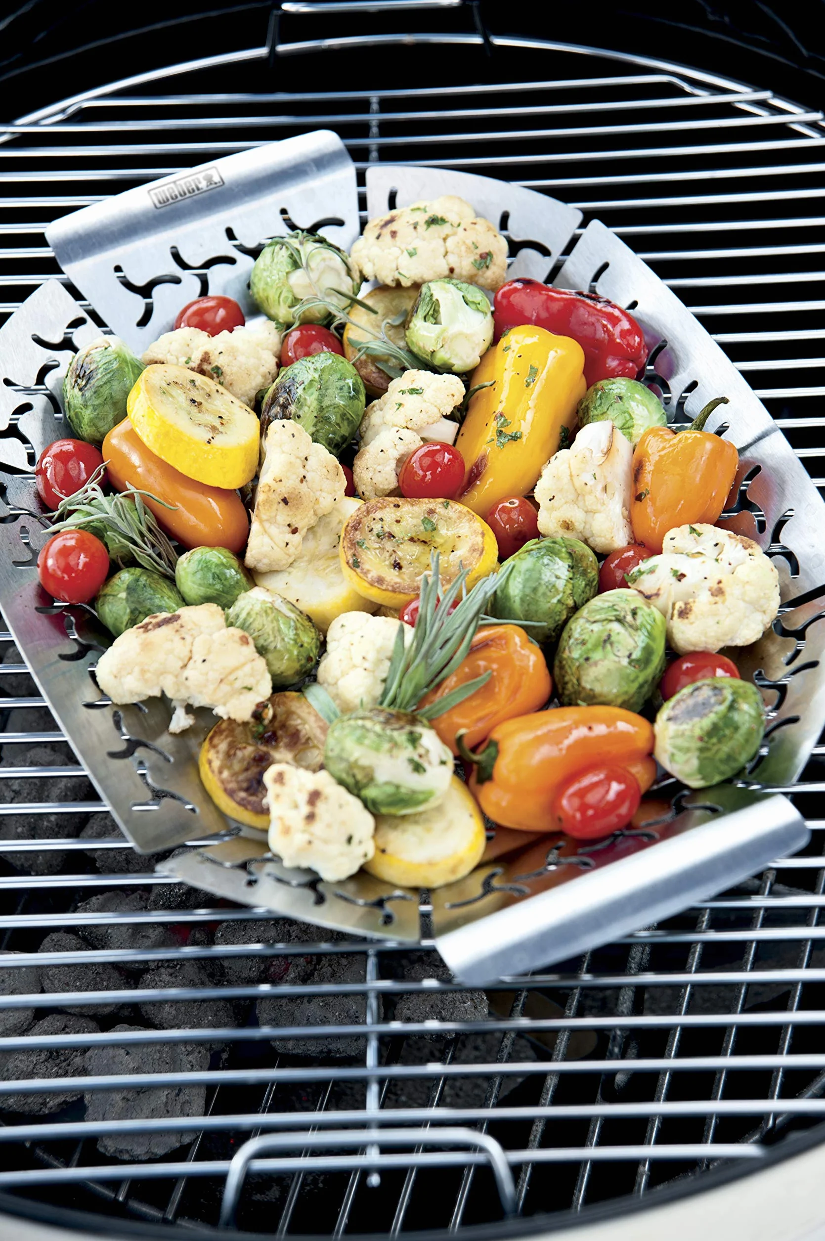 Weber Panier à Griller Premium - Petit (27 x 19cm), Panier à Griller en Acier Inoxydable, résistant à la Chaleur, Passe au Lave-Vaisselle, adapté à Tous Types de barbecues - Argent (6677)