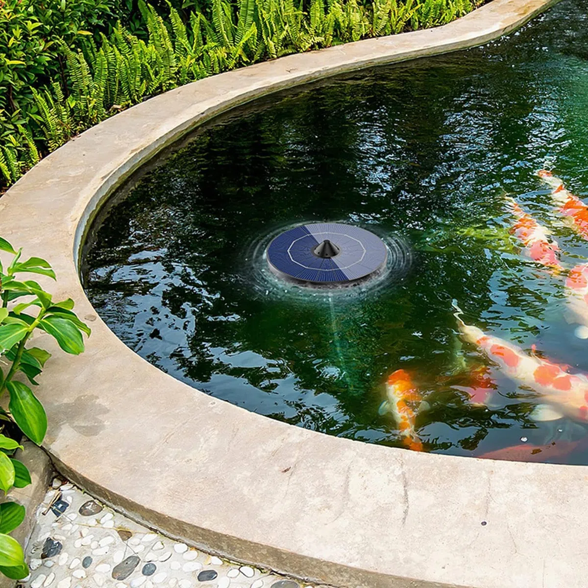 Aérateur de bassin | Pompe à air à faible bruit de 2,5 W avec pierre à bulles – Pompe à oxygène flottante à énergie solaire, pour aquariums extérieurs, jardin, jardin, bain d'oiseaux