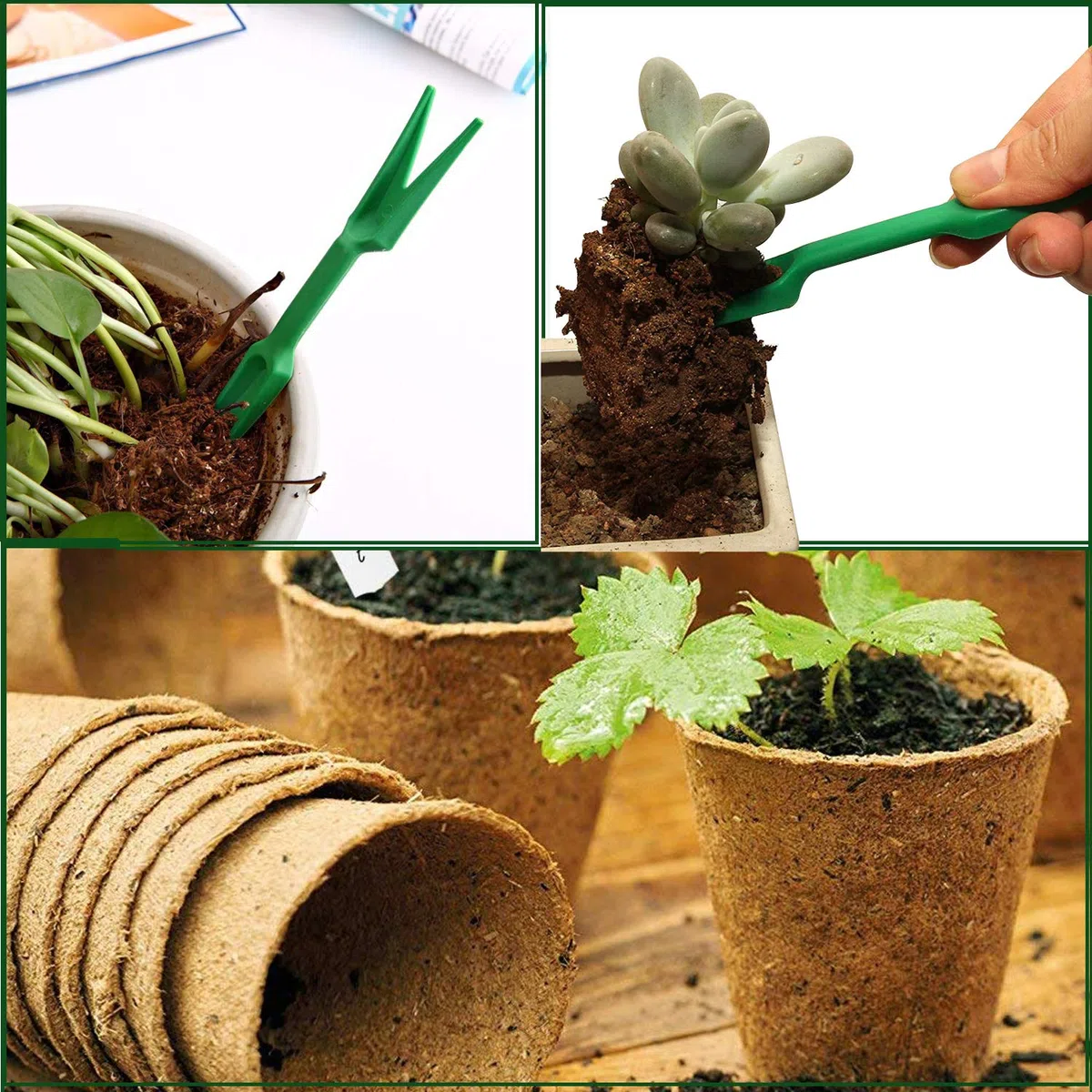 Woohome 202 PCS Pots Biodégradables et Pastilles de Tourbe pour Semis, Pot de Semis en Fibre Biodégradable, Pastilles de Tourbe Compressée, Outil de Sol Meuble pour Plantes de Jardin Marron
