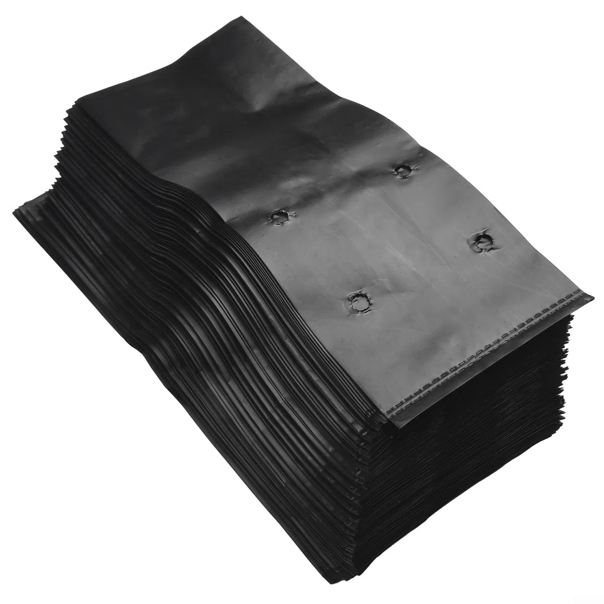 Lot de 100 sacs de pépinière robustes en polyéthylène pour plantes et tomates (17 x 30 cm) - Noir