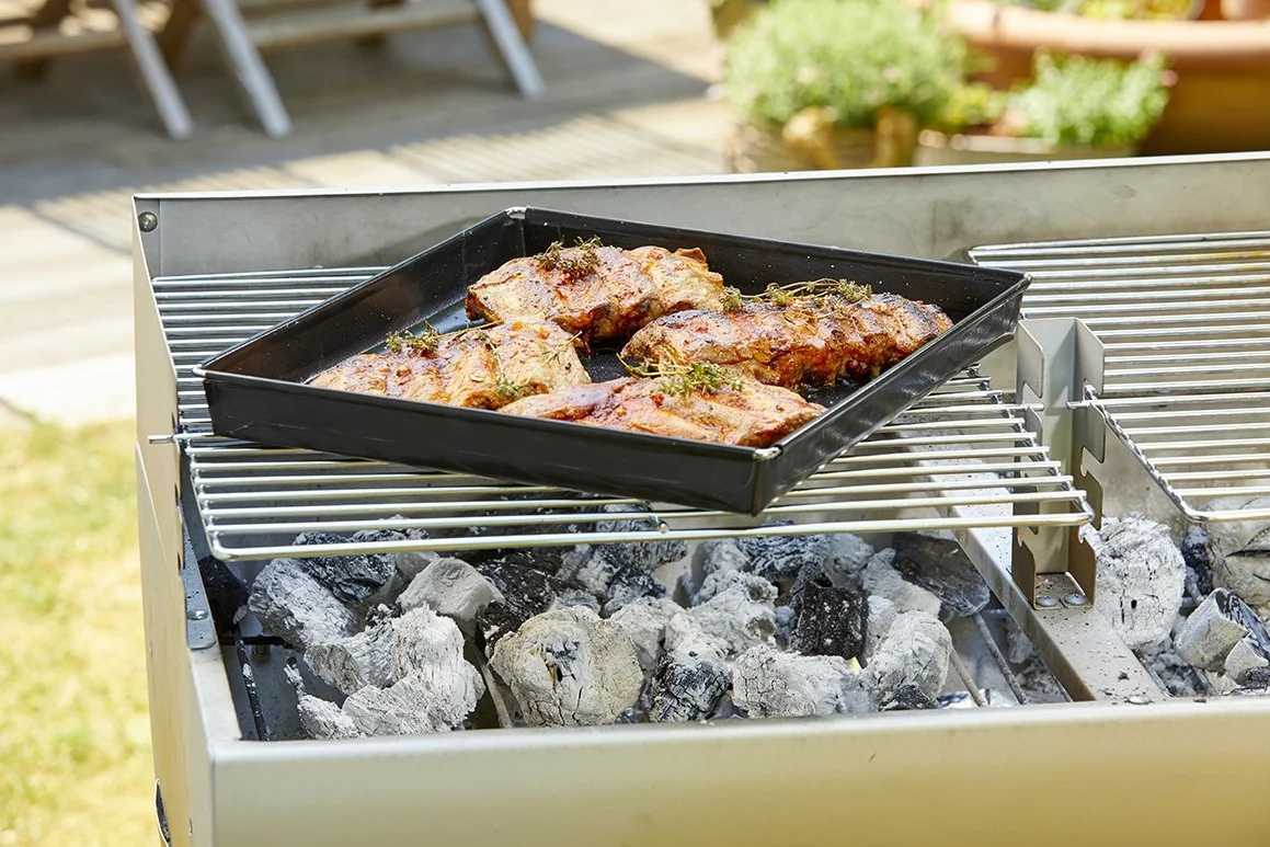 Durandal Plateau de barbecue pour barbecue et four, tapis de cuisson pour barbecue à gaz et au charbon de bois, avec revêtement anti-adhésif, facile à nettoyer, accessoires de barbecue, poêle à