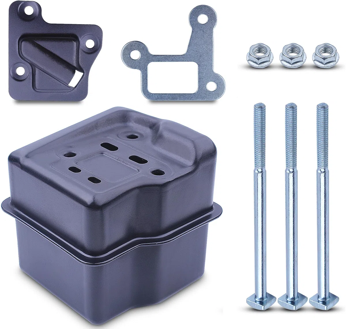 Kit Échappement pour STIHL 029 039 MS310 MS290 MS390 Série Tronçonneuse, ADEFOL Pot d'echappement + Joint + Vis et Écrous + Support Silencieux Accessoire Pièces de Rechange