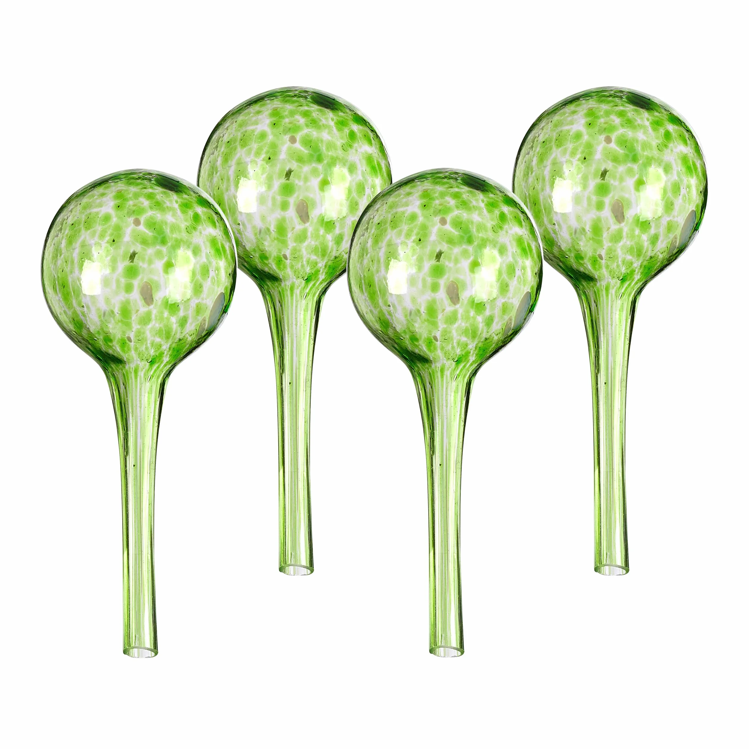 Relaxdays Bulle d’arrosage pour Vos Plantes, en lot Pratique de 4, en Verre, H x D : 15 x 6 cm, Verte