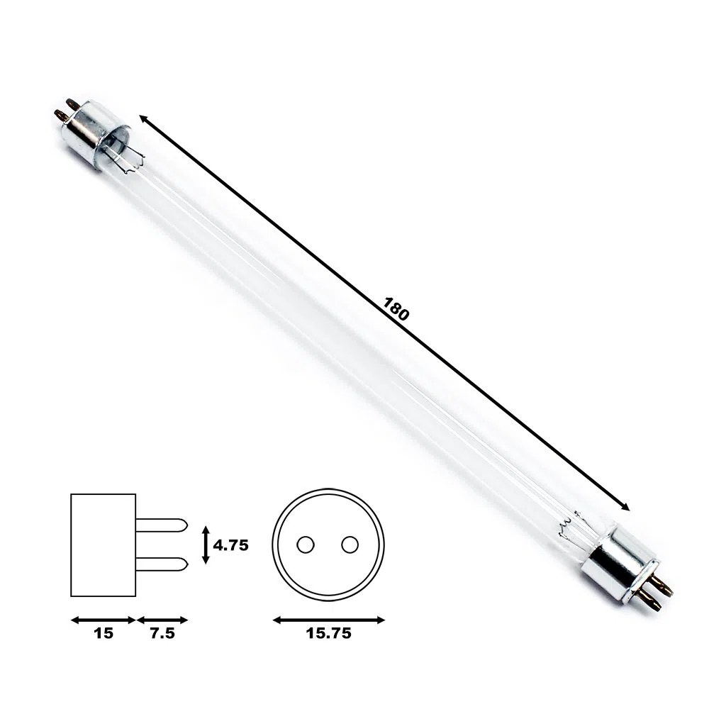 WilTec NW-RO Pièce détachée – Lampe UV T5 6 W – pour système d’Osmose inverse à 6 étapes – Stérilisation stérilisateur
