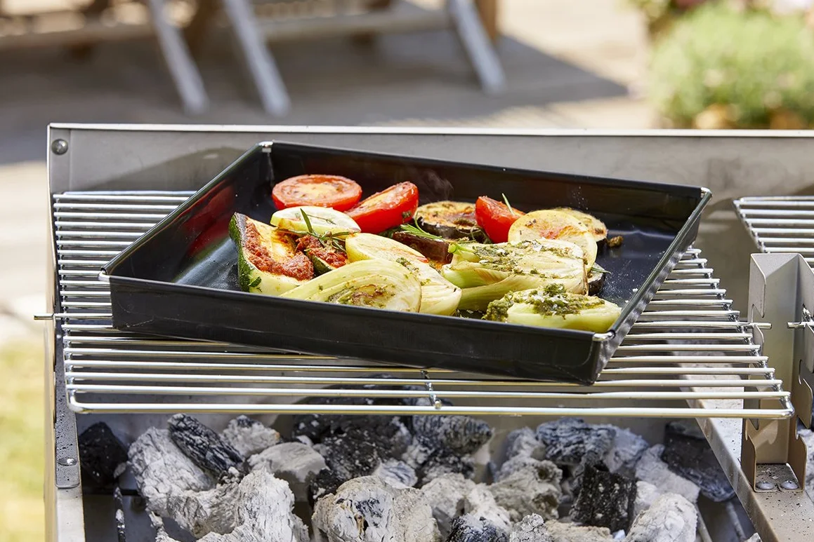 Durandal Plateau de barbecue pour barbecue et four, tapis de cuisson pour barbecue à gaz et au charbon de bois, avec revêtement anti-adhésif, facile à nettoyer, accessoires de barbecue, poêle à
