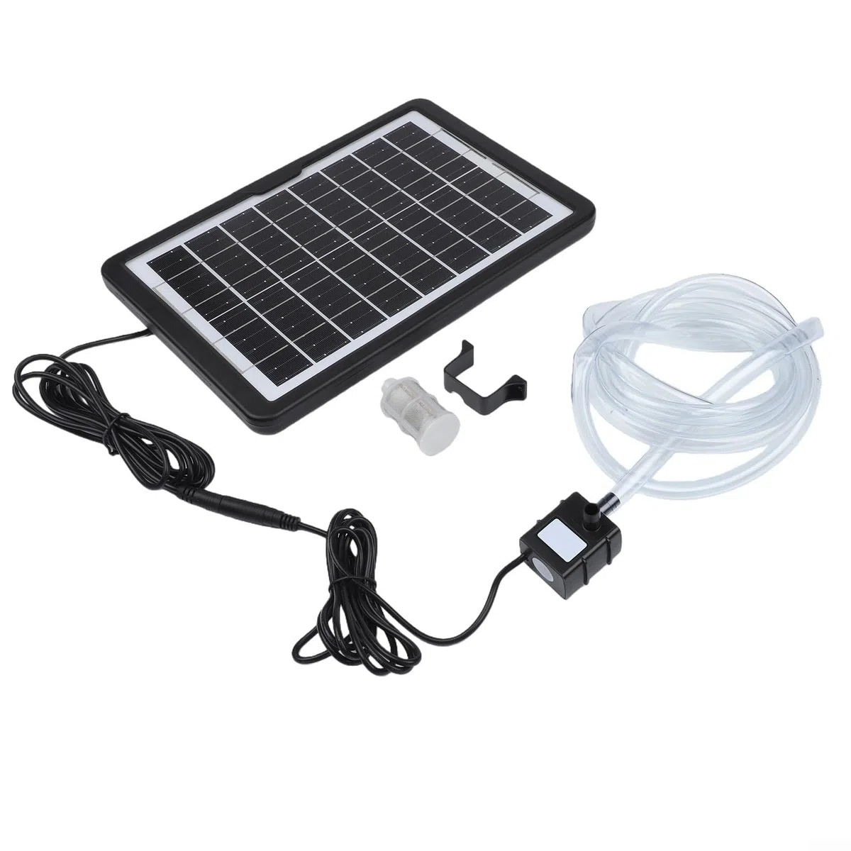 Pompe solaire submersible 6 W 9 V pour aquarium, bassin, fontaine de jardin avec double sortie pour une sortie d'air équilibrée