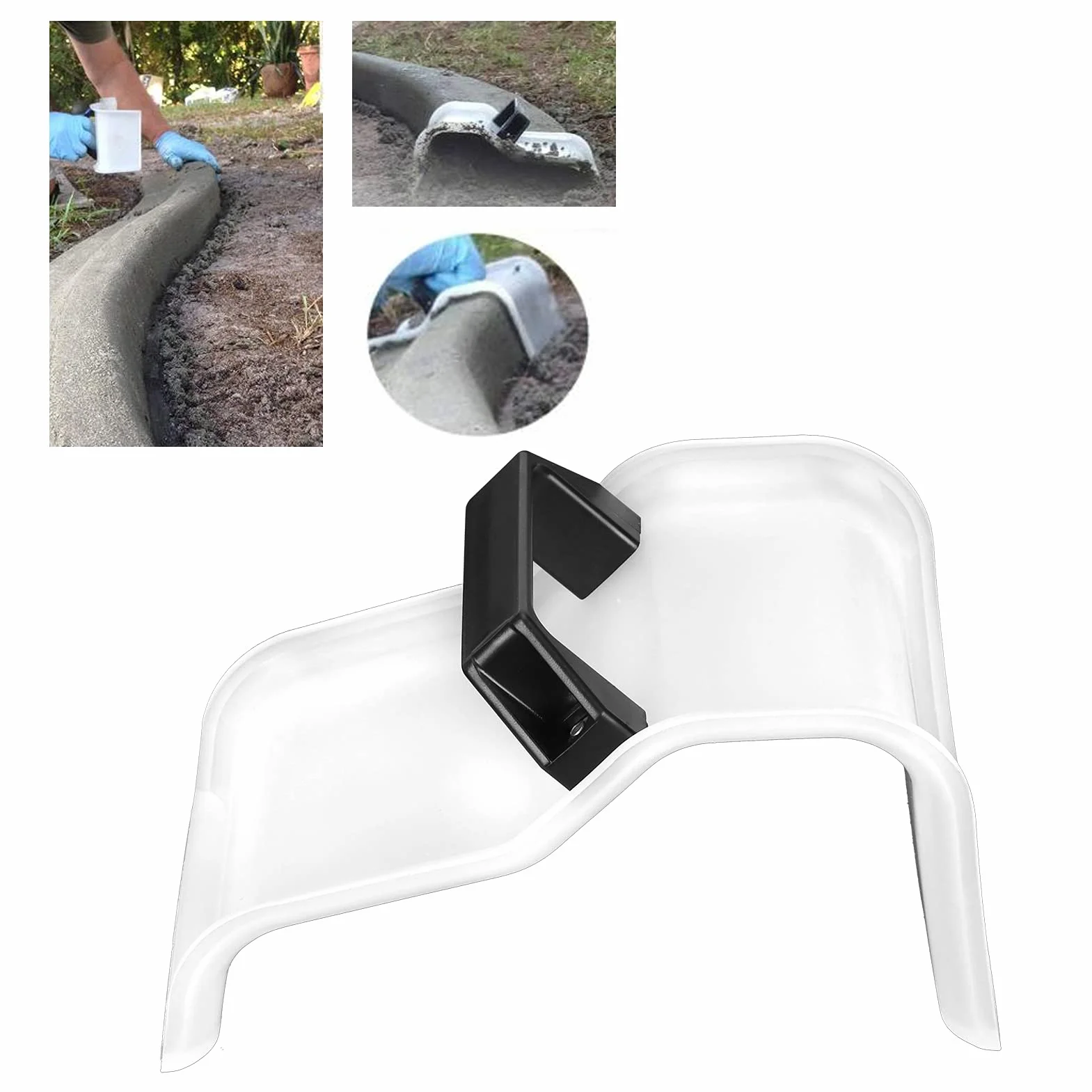 Pelle de Coupe en béton, truelle de Bordure en béton avec poignée pour Outil de Moulage de chemins de Paysage de Bricolage de Jardin