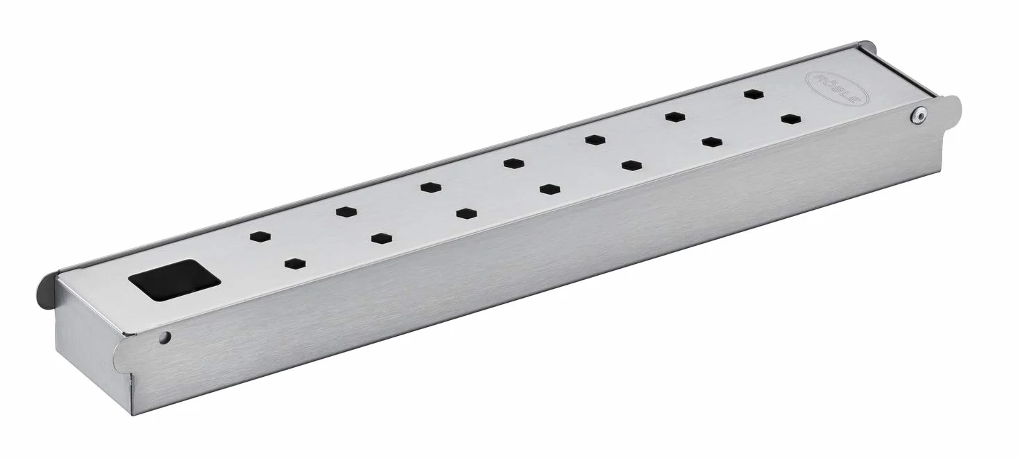 RÖSLE Coffret de fumage VIDERO acier inoxydable, boîte de fumage de qualité supérieure pour obtenir un arôme fumé dans un barbecue à gaz, acier inoxydable 18/10