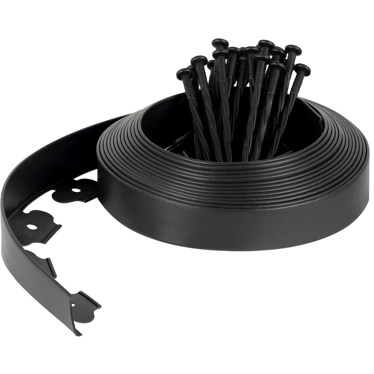 Velway Bordure de Jardin en Plastique Flexible 10 mètres, Hauteur 5cm - avec 40 Piquets d'ancrage – Délimitation Pelouse, Allée, Parterre – Bordurette Extérieure Facile à Installer