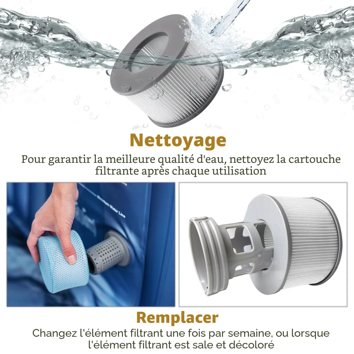 Filtre pour Mspa, Filtre Spa pour Mspa Lite, Cartouche de Filtre pour Piscine Mspa Whirlpool