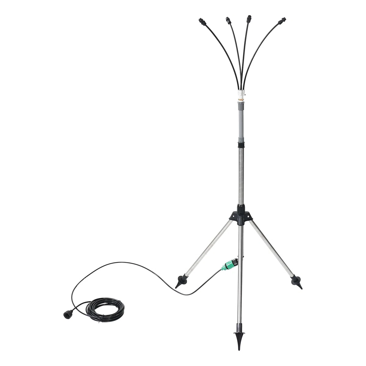 Brumisateurs Debout pour Patio Extérieur, Système de Brumisation sur Pied Réglable en Hauteur de 4,1 Pieds pour le Refroidissement Extérieur, Support Portable