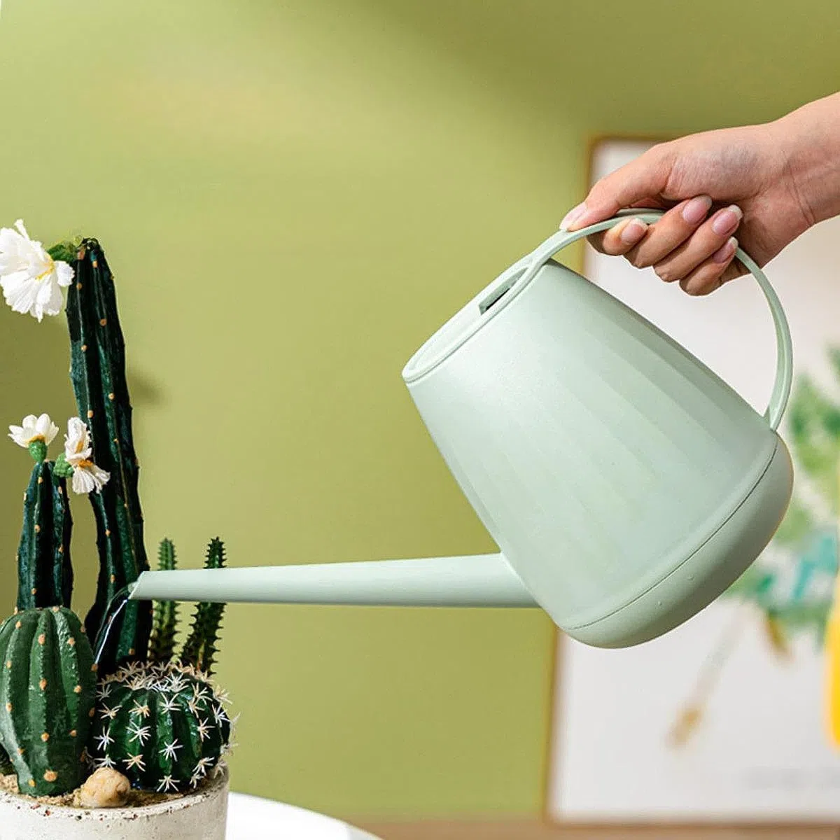 Arrosoir de 2 L, Arrosoir Jardin, Arrosoir Plante Interieur,Outils de Jardinage pour Arosoires D'intérieur, Arrosoir Léger avec Bec Long, pour Fleurs de Jardin, Les Plantes Succulentes, Vert