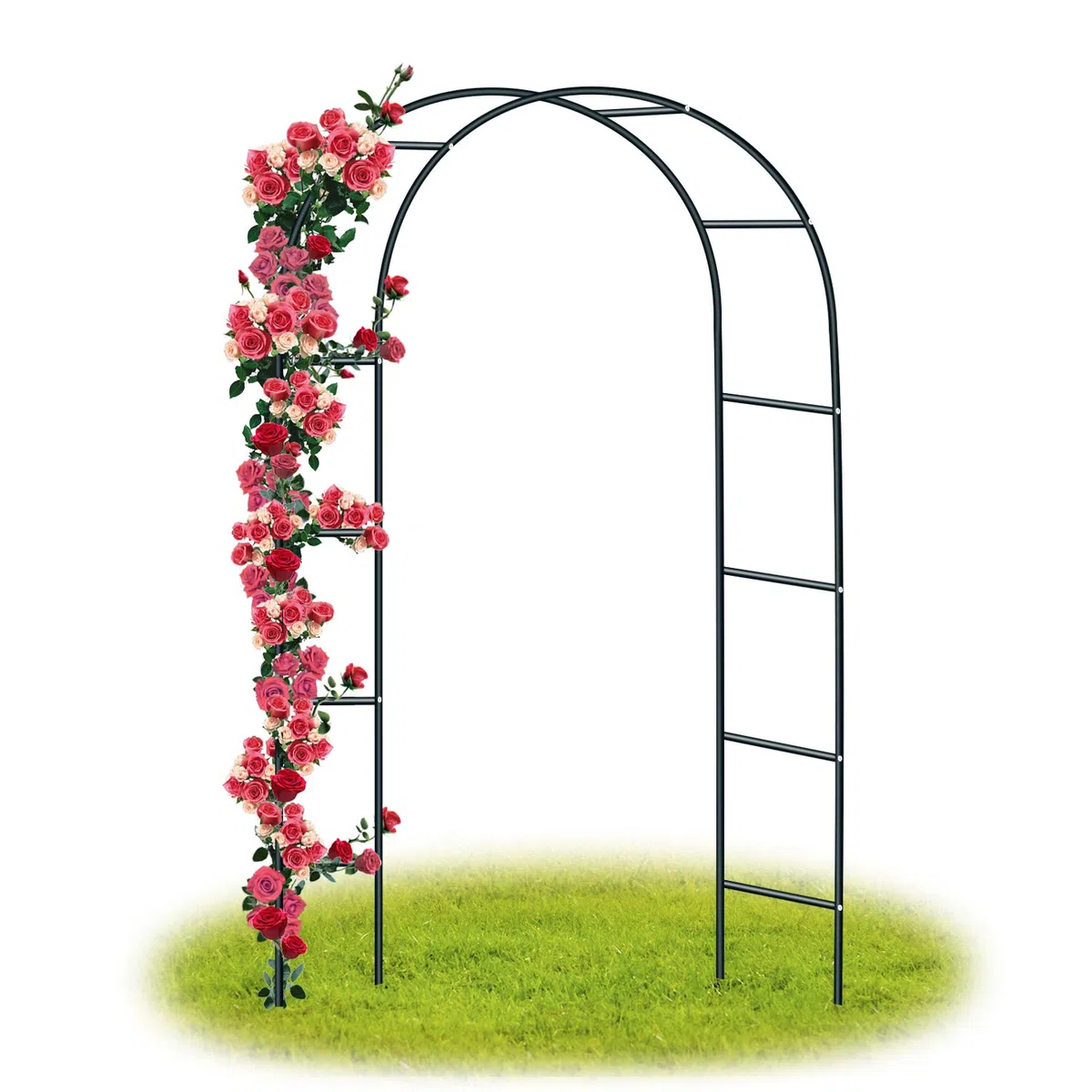 Forever Speed Arche de Jardin/Mariage en Métal - Arceau à Rosiers, Tuteur, Colonne pour Plantes Grimpantes - 240 x 140 x 38 CM - Noir