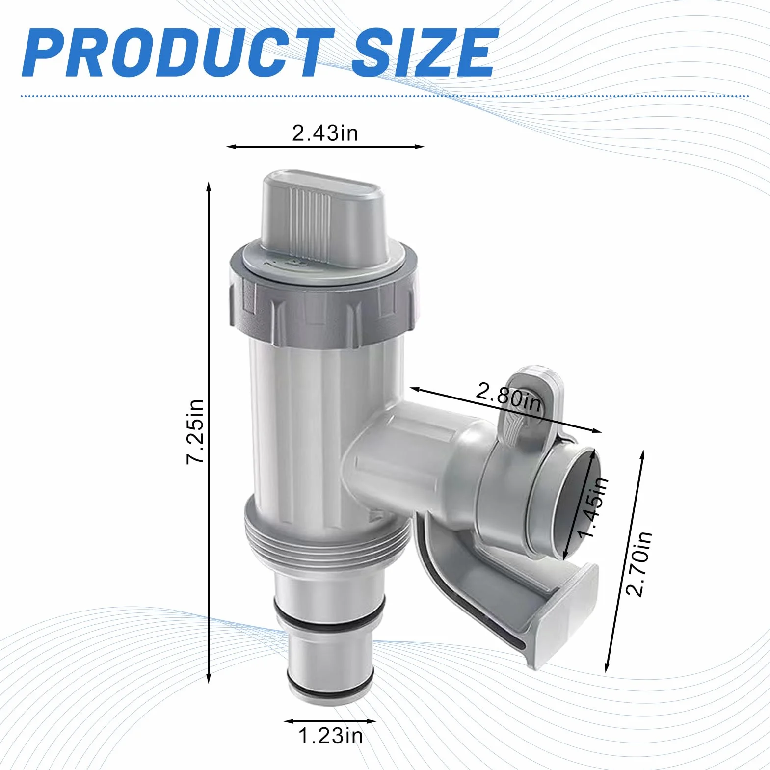 Vanne D'arrêt Pour Piscine Avec Raccord De Tuyau De 32mm 38mm, Robinet D'arrêt Pour Piscine Avec 2 Colliers De Serrage Rechange, Double Split Tuyau Valve Plunger Accessoires De Piscine (lot de 2)