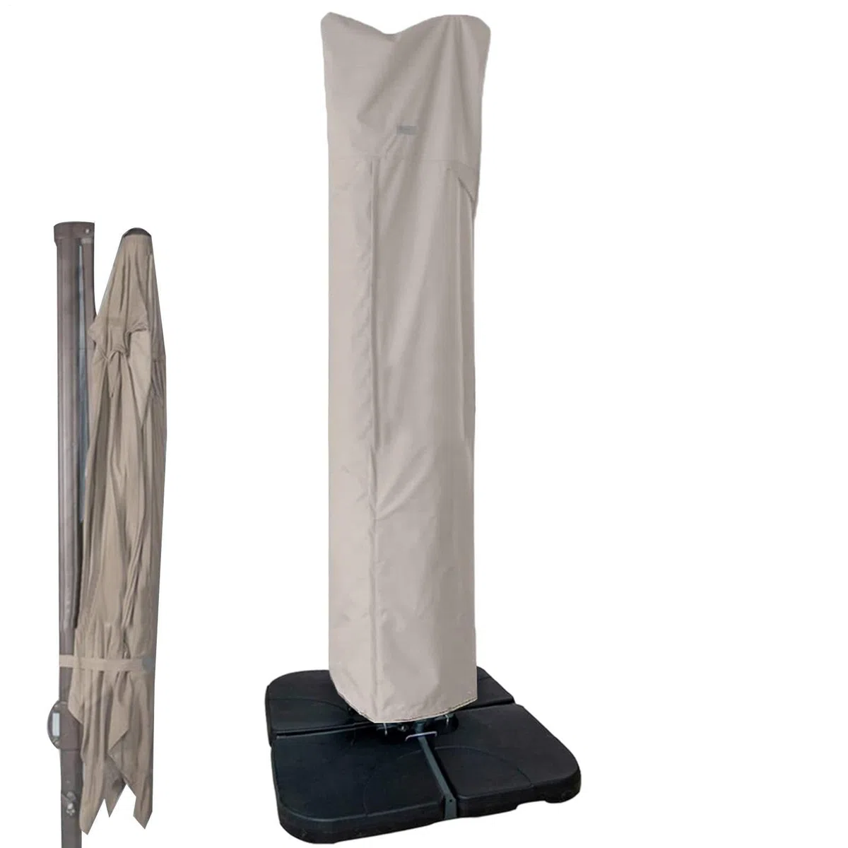 Housse de parasol déporté étanche | Housse de parasol d'extérieur robuste avec fermeture éclair | Parapluie cantilever incurvé et poteau droit anti-poussière pour terrasse