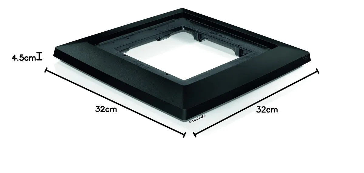 Base roulante LECHUZA « CUBICO 30", anthracite métallisé, 35 x 35 x 6,5 cm