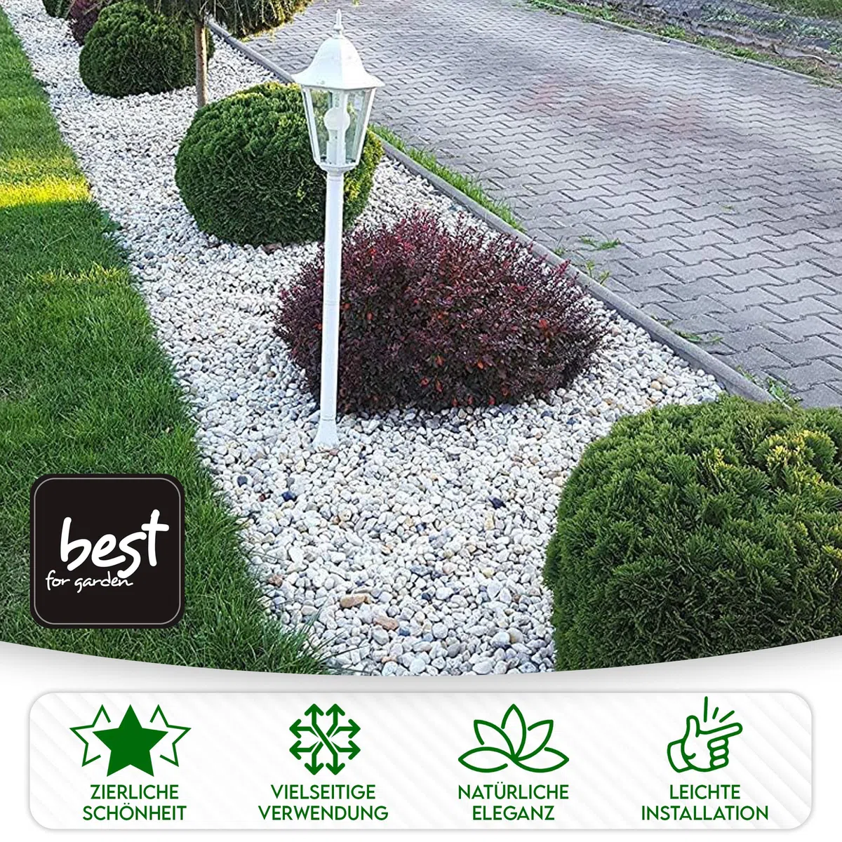 Best for Garden Pierres de Galets écologiques en Gravier écrasé Naturel - 16 à 32 mm - Au Choix : 10 kg-500 kg - Multicolore (10kg)