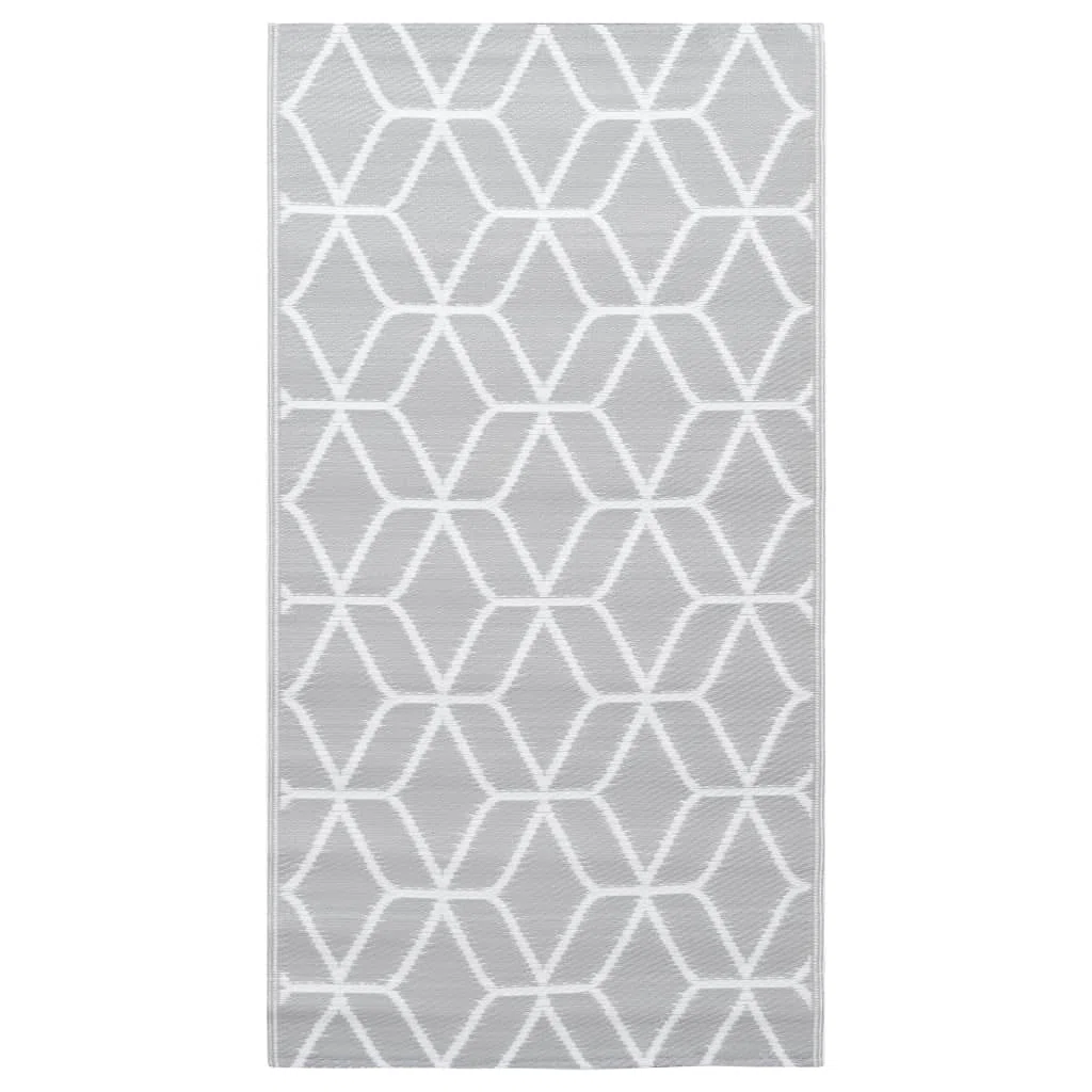 vidaXL Tapis d'Extérieur Tapis d'Entrée Tapis Décoratif Salon Salle de Séjour Balcon Patio Terrasse Maison Intérieur Gris 80x150 cm PP