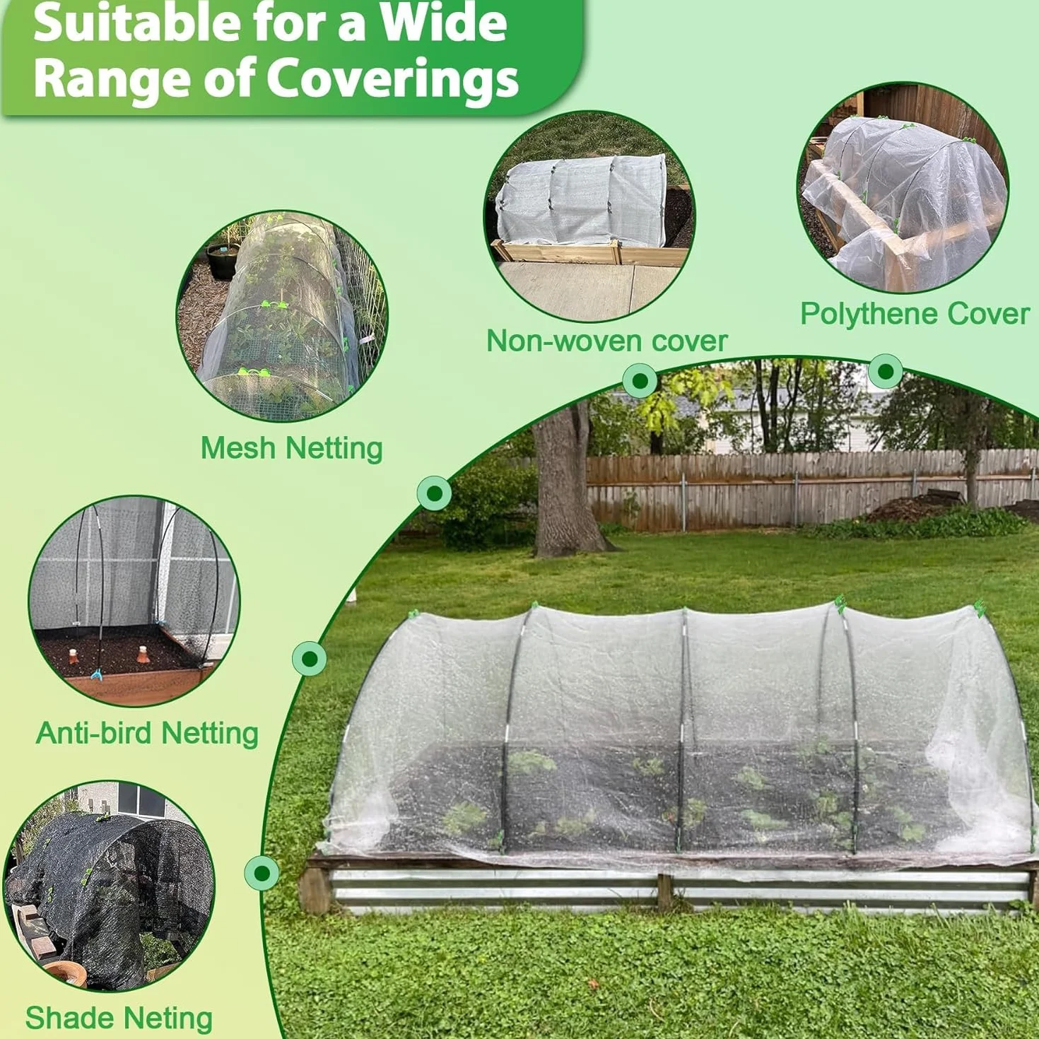 TZEKING Arceau pour Serre Tunnel,60 Pièces Arceau de Jardin,Cerceau pour Serre de Jardin