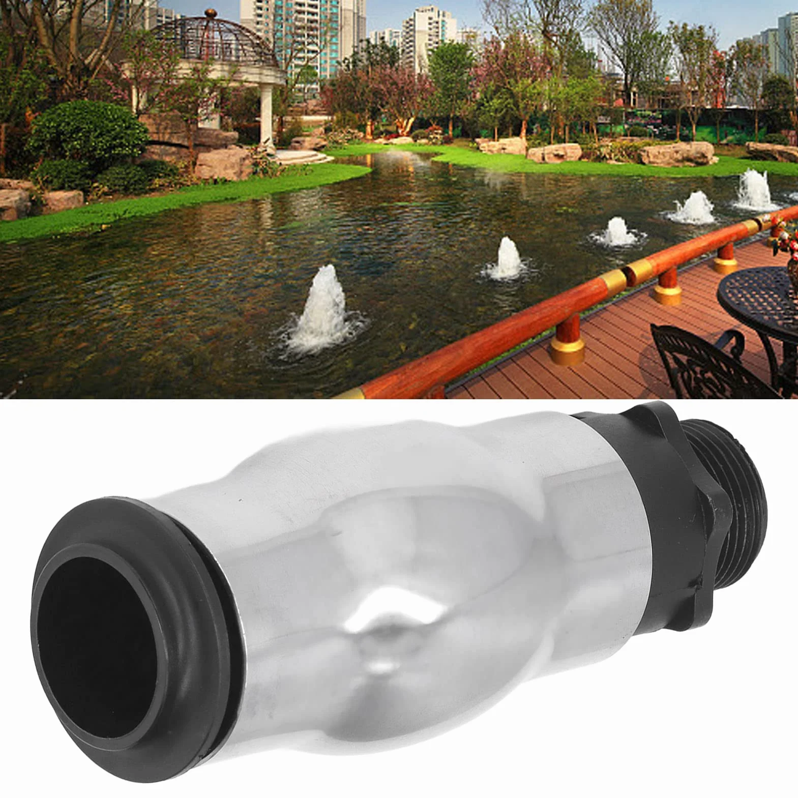 Syrisora G1 Tête de pulvérisation d'eau en acier inoxydable 304 pour fontaine à jet mousseux pour jardin, étang, lac