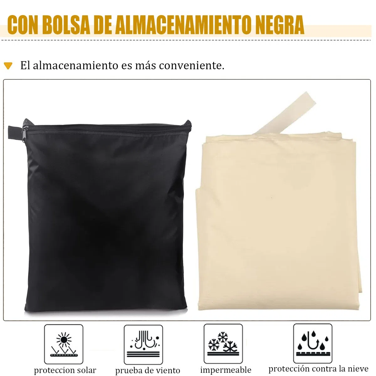 Housse De Protection pour Auvent de Jardin, Housse de Protection pour Store Banne Manuel Rétractable pour Terrasse, Anti-poussière Étanche Contre la Neige et la Pluie (4m,Beige)