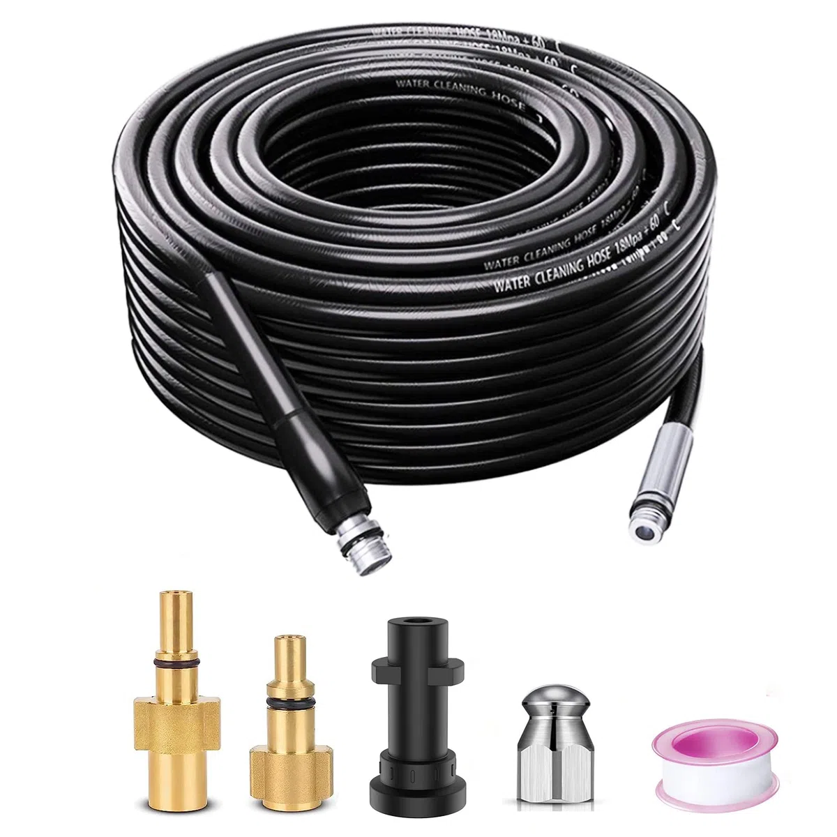 Monave 10m Déboucheur Canalisation Compatible avec Karcher/Lavor/Bosch Nettoyeur Haute Pression Furet Déboucheur Canalisation K2 K3 K4 K5 K7