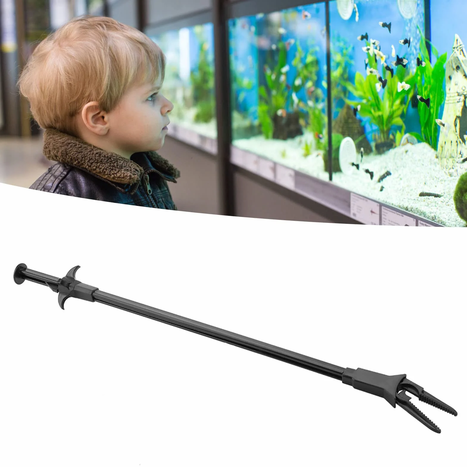Ciseaux d'Aquarium pour Plantes Aquatiques en Plastique Résistant Multi-Usage Outil de Taille et Nettoyage pour Aquariums d'eau Douce et Salée