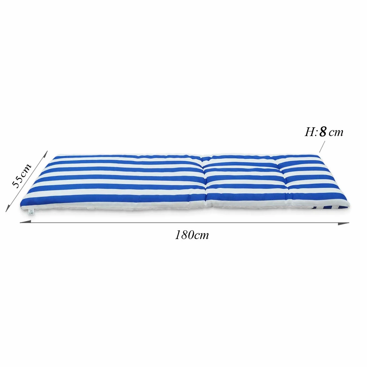 Coussin de chaise longue. Matelas pour chaise longue dimensions 180 x 55 x 8 cm. Bleu.