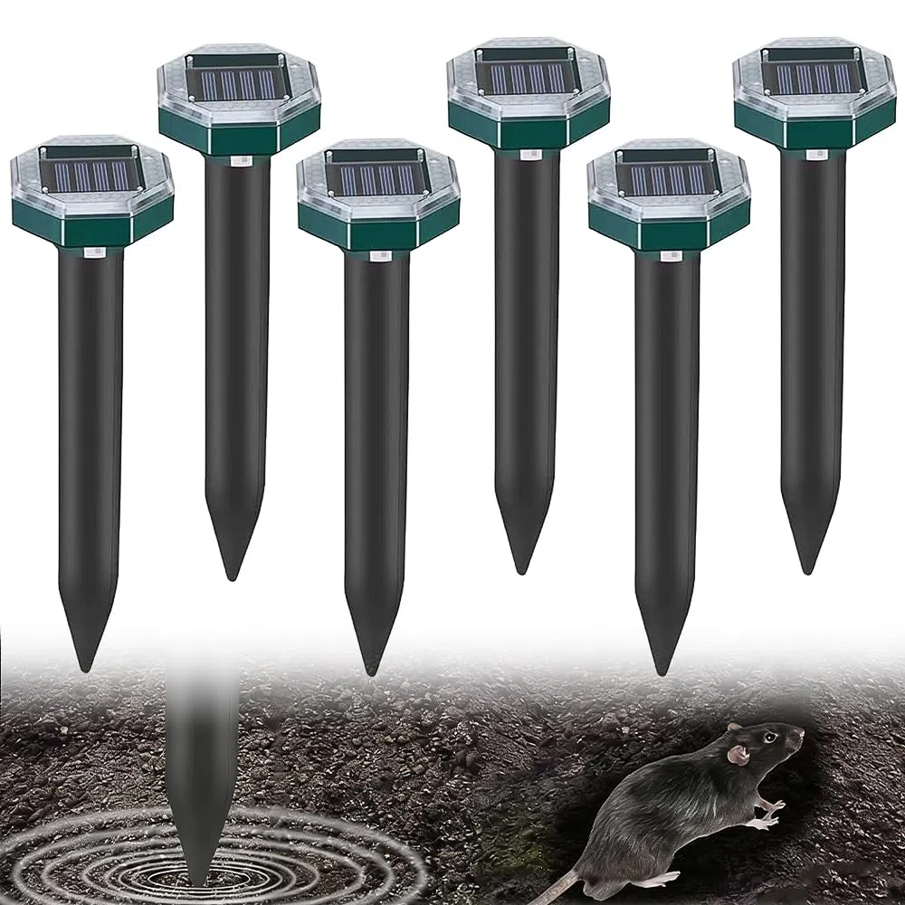 Anti Taupe Solaire Vibration Et Ultrasons,6 PiècesRepulsif Taupe Solaire,Répulsif Contre Les Taupes,Répulsif Contre Les Campagnols,Répulsifs Solaires Anti-Taupes pour Le Pelouses Et Les Jardin