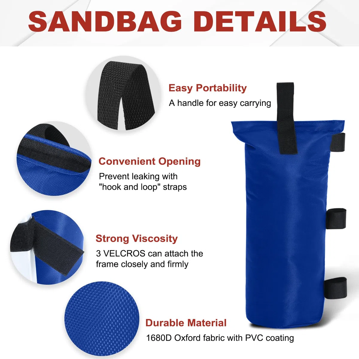 ABCCANOPY Lot de 4 Sacs de lestage pour tonnelle d'extérieur
