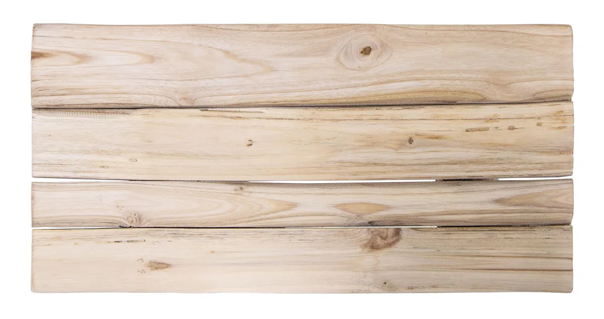 mgc24 Tabouret en teck - Support stable à 4 pieds en bois massif - Fabriqué à la main en bois véritable - Polyvalent et facile d'entretien - Prémonté - Parfait pour le salon, le jardin, la décoration