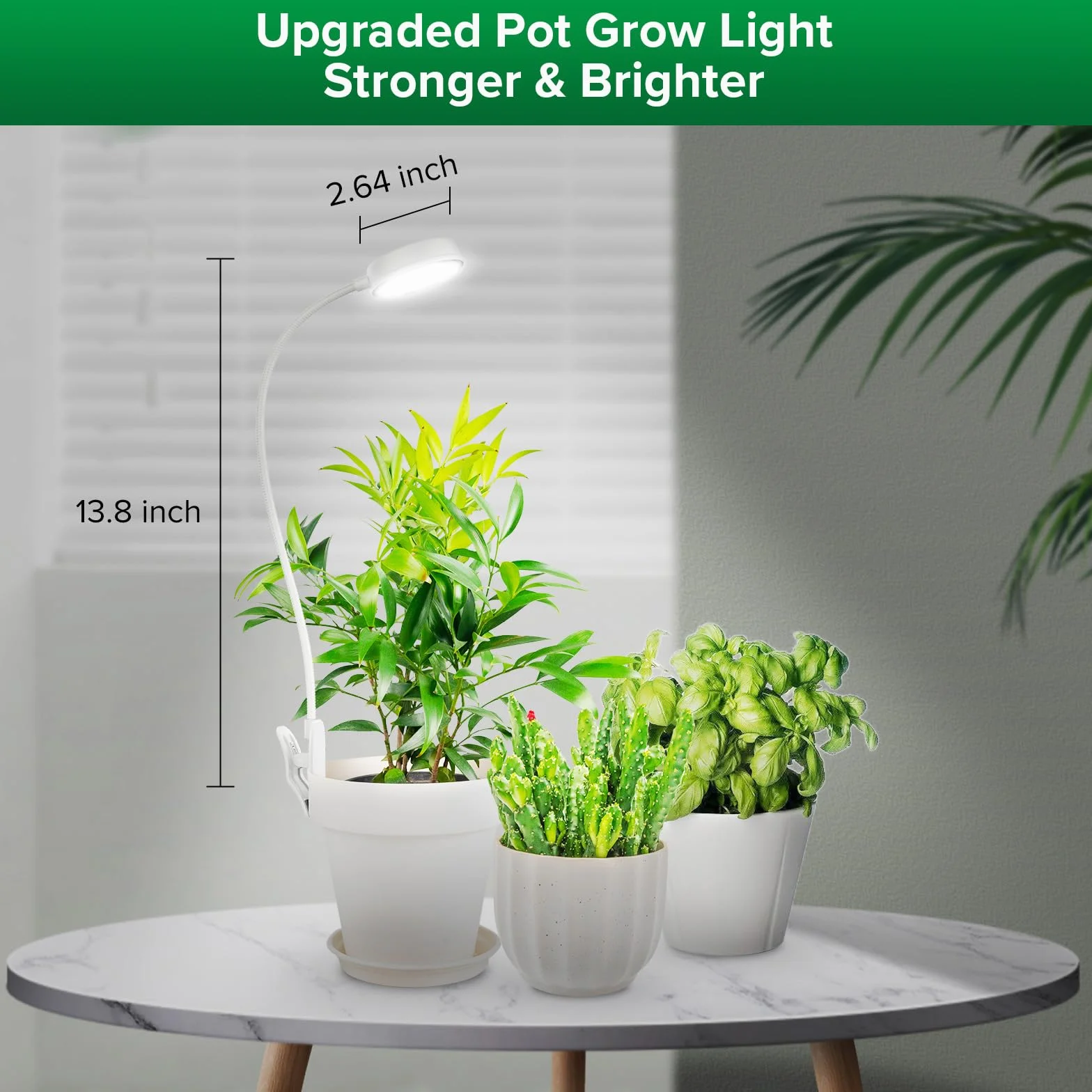 SANSI Lampe Plantes Dimmable - Croissance Horticole LED 10W à Spectre Complet, 4 Luminosités, Minuterie 3/6/12H, Culture Avec Clip Pour Petites Plantes Intérieures - Paquet de 1