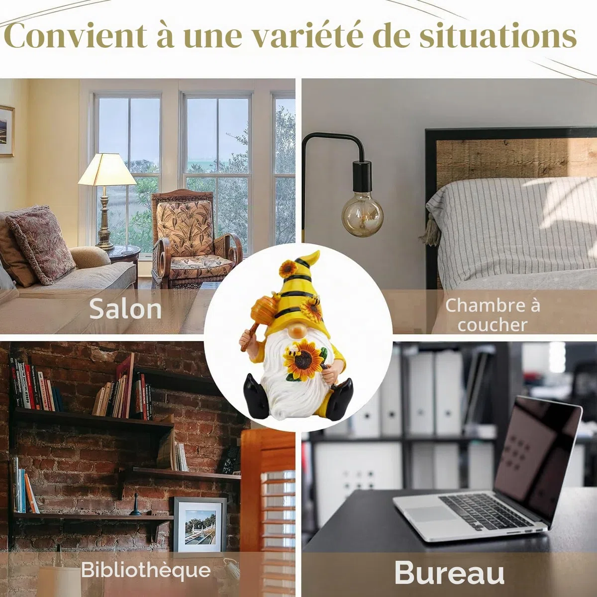 Cadeau Maman, Abeille GNOME Decoration, Statue Jardin Exterieur, Cadeau Anniversaire Femme, Nain de Jardin Rigolo, GNOME Décoration pour Extérieur, Balcon, Cour, Terrasse