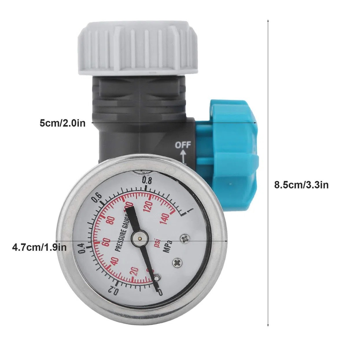 Régulateur de pression d'eau pour la maison – Manomètre réglable – Régulateur de pression d'eau convivial pour tuyau d'arrosage et usage domestique