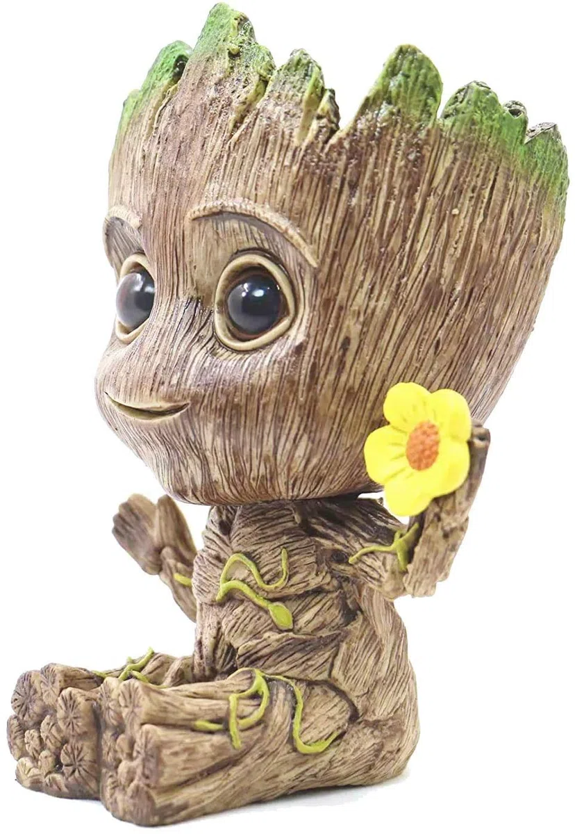 SLOCME Pot de fleurs Groot – Les Gardiens de la Galaxie pour pot à stylo, décoration de bureau, pot de fleurs avec trou de drainage