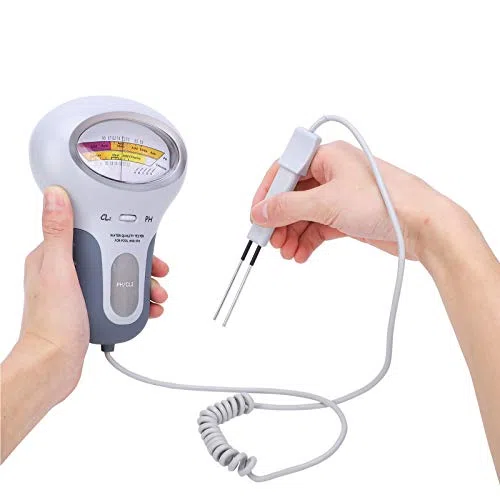 PH-mètre de Chlore, PH-mètre 2 en 1, Testeur de Niveau de Chlore CL2 avec Sonde, Testeur de qualité de L'eau Portable pour Piscine, Spa, Moniteur D'analyse de la qualité de L'eau