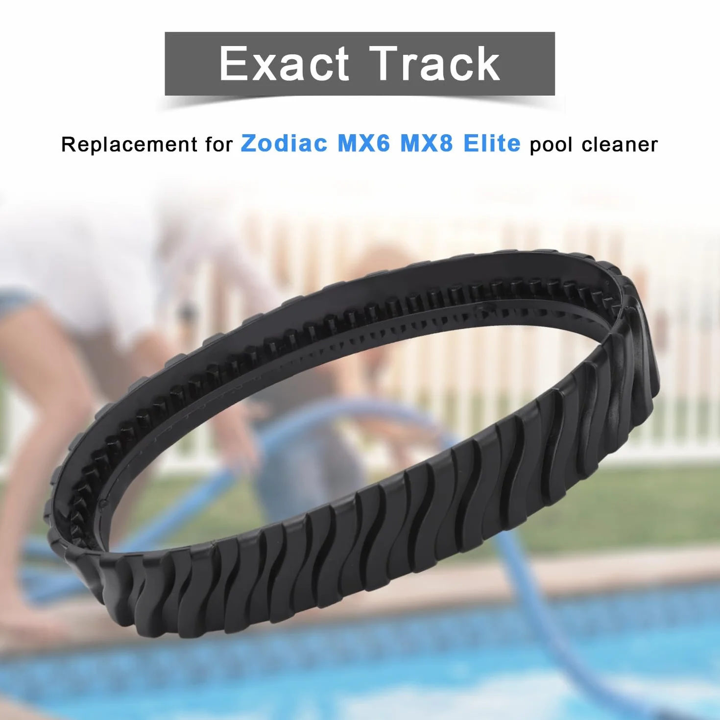 Gosknor Lot de 4 Chenilles Rechange pour Nettoyeur Piscine de Zodiac MX6 MX8 Elite, R0526100 Courroies en Caoutchouc Robustes pour Pneus Piscine