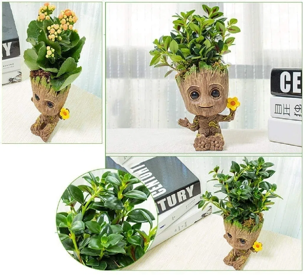 SLOCME Pot de fleurs Groot – Les Gardiens de la Galaxie pour pot à stylo, décoration de bureau, pot de fleurs avec trou de drainage