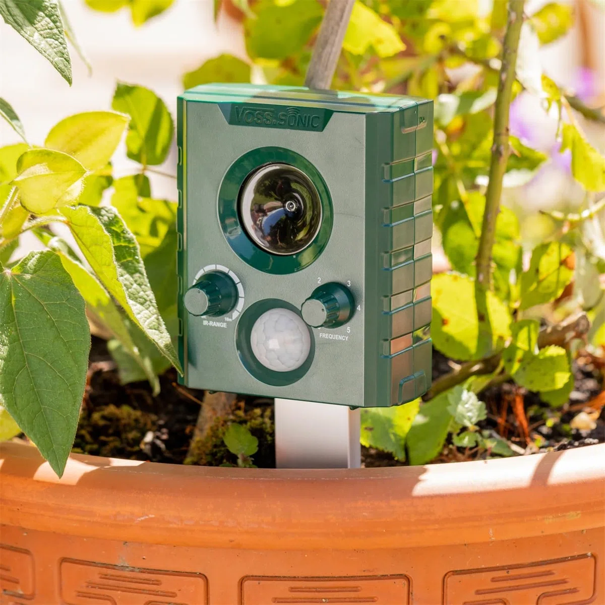 Voss.Sonic 1000 : 1x dispositifs répulsifs à ultrasons, répulsif Contre Animal à ultrasons répulsif Contre Chien et Chats avec Alarme