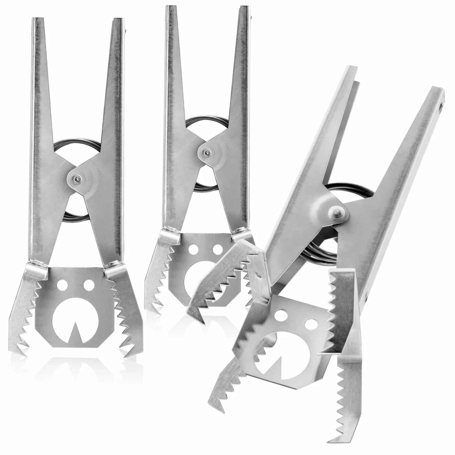 com-four® 3X piège à campagnols avec Plaque de Fixation et 3 plaques de Rechange en tôle galvanisée - piege a Campagnol (03 pièces - Pinces + bac à appâts)