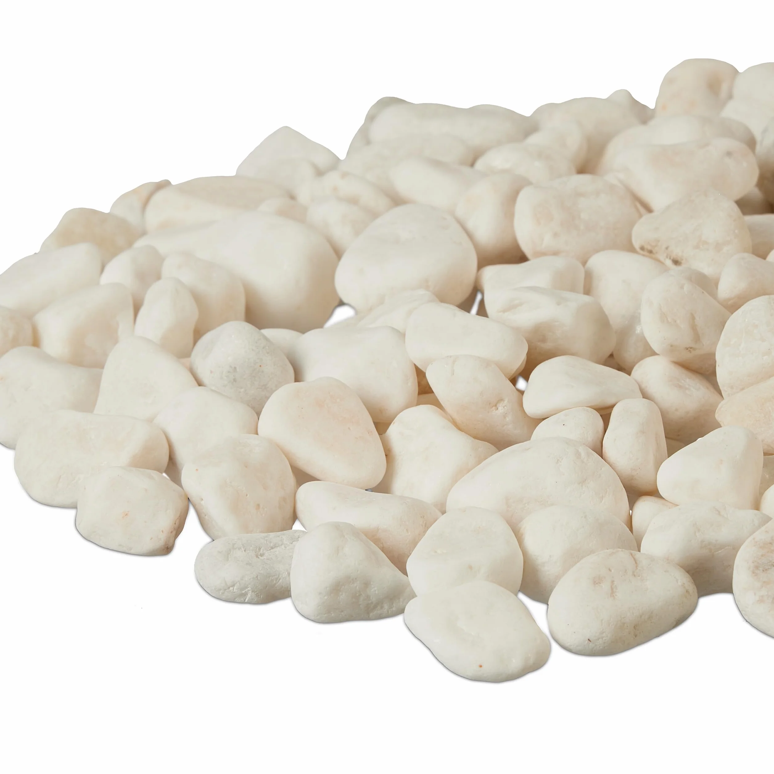 Relaxdays Graviers décoratifs pour Le Jardin, 5 kg, 15-25 mm, en marbre, Parterre, Pot de Fleurs, Tombe, Blanc