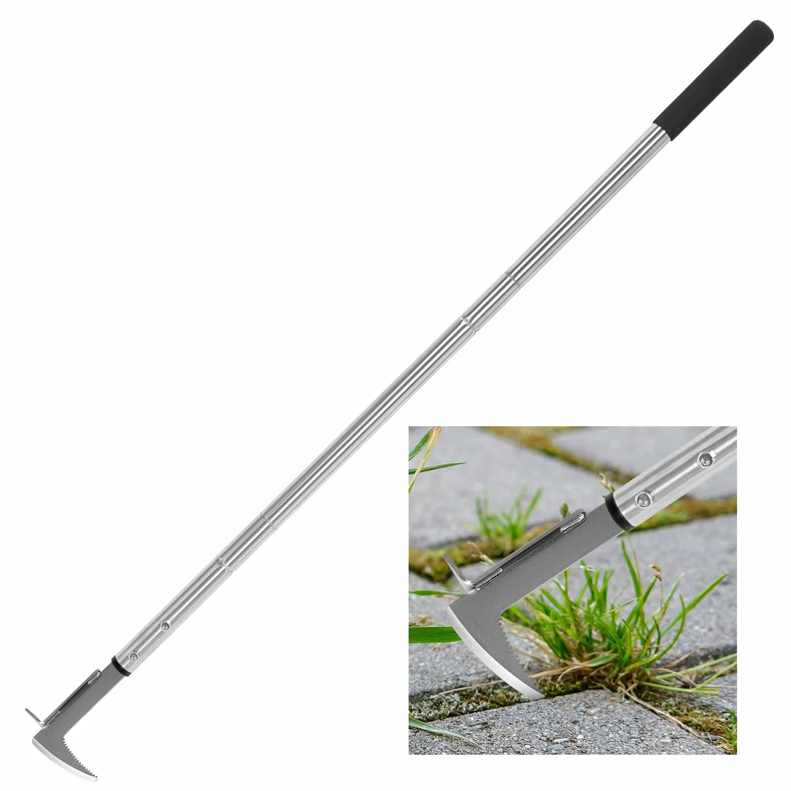 Couteau désherbeur Manuel,désherbeur à Manche Long,138-105-69cm réglable,Outil Désherbage pour Jardin，désherbeur Ergonomique