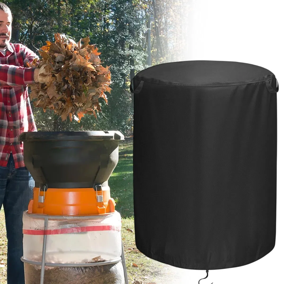 Housse de protection pour broyeur de feuilles électrique, protection contre les intempéries, fixation sûre et facile, 83,82 x 114,3 cm, accessoires de jardin