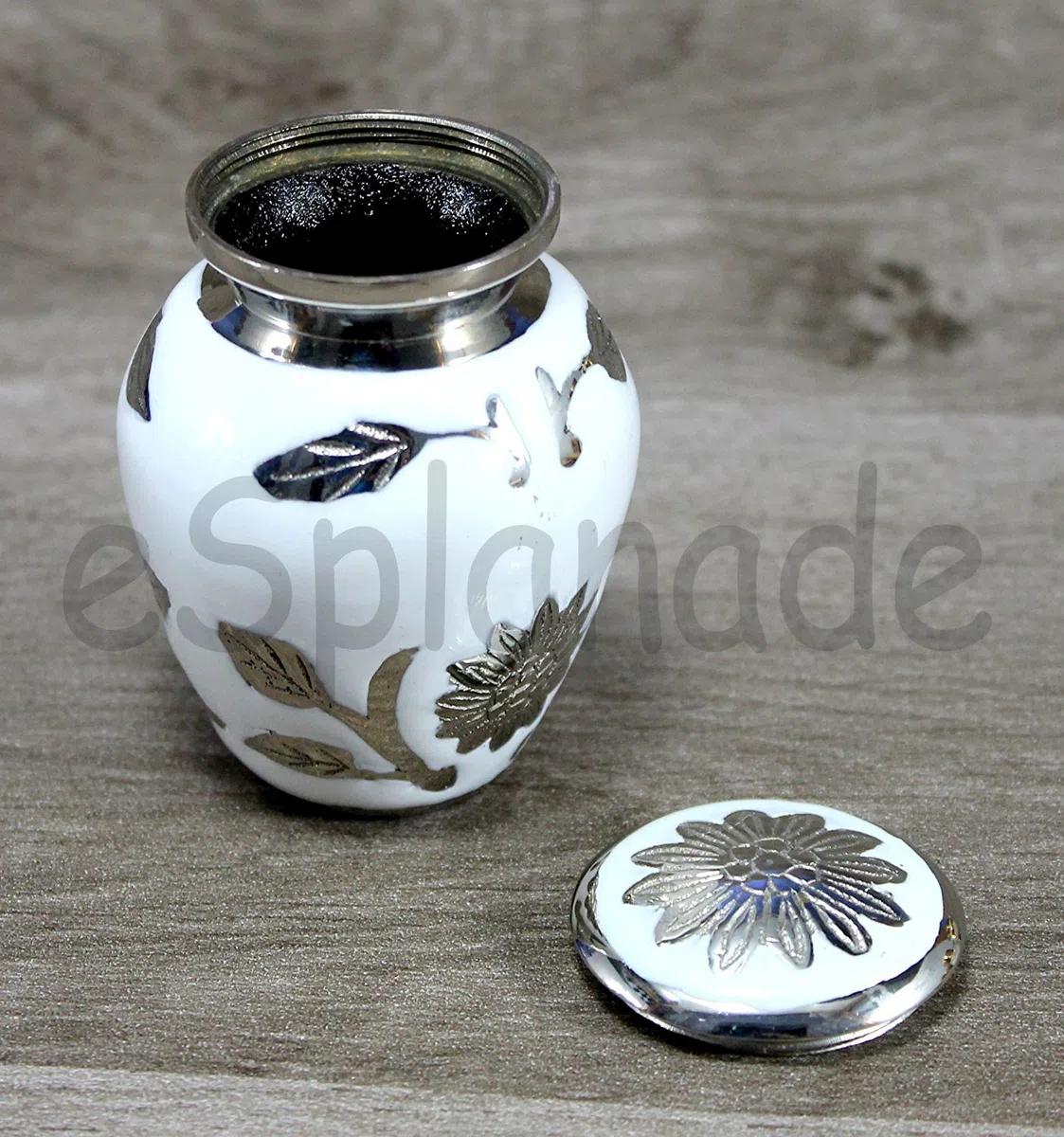 eSplanade Urne funéraire Memorials Conteneur Jar Pot | Urnes en métal | Urnes funéraires | Urne commémorative (sculptée en Blanc)…
