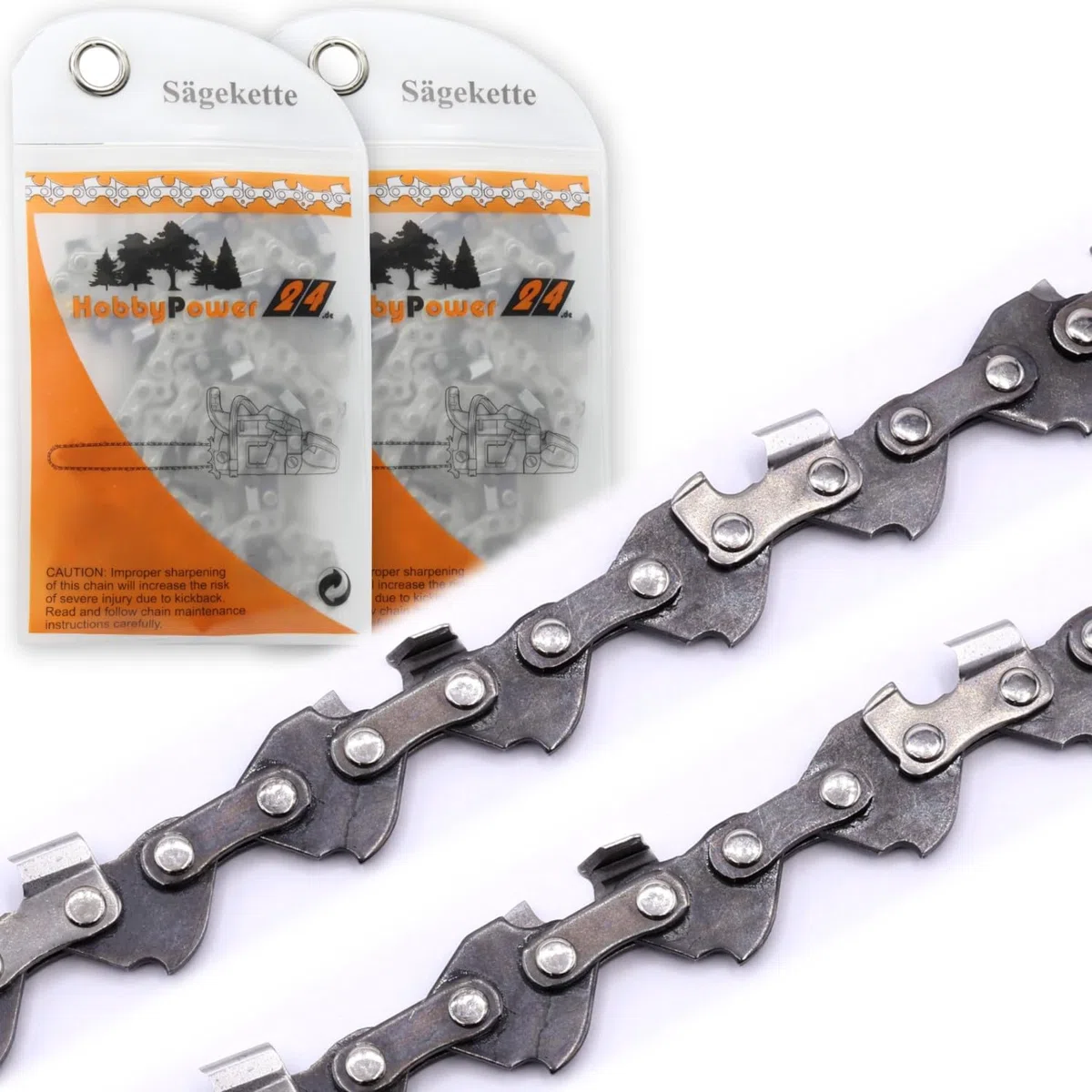 HobbyPower24 2 chaînes de rechange pour tronçonneuse PGHSA 12 B2 C2 C3, semi-ciseau, pas 0,3, épaisseur maille 1,1 mm, 28 TG, compatible avec Parkside